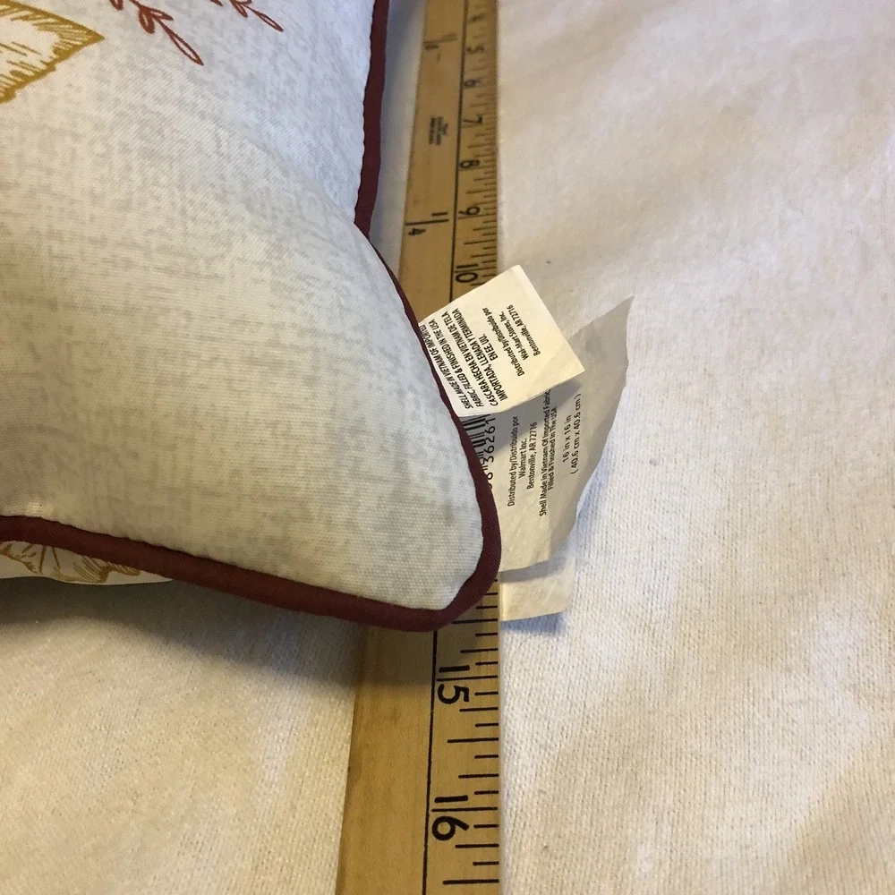 Fall Decor Pillow 16 x 16 Indoor Outdoor Pillow, Pumpkin Spice Fall Leafs